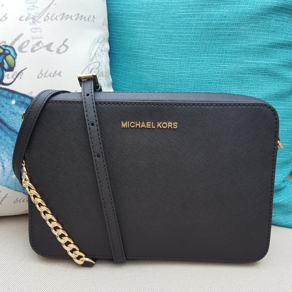 MICHAEL Michael Kors Handbags - NWT Michael Kors LG EW crossbody bag Black x-body